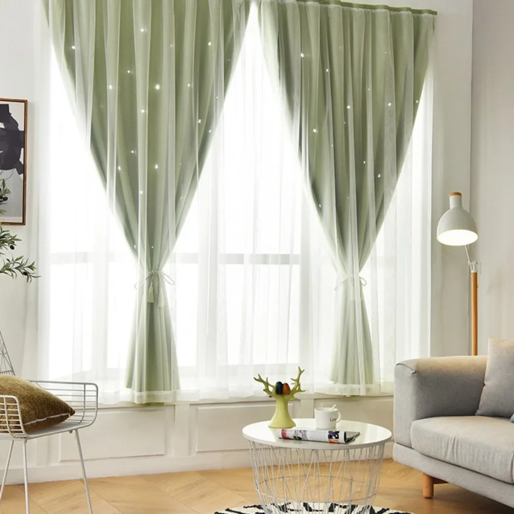 1 Pc Non-perforated Hollow Star Curtain Self-Adhesive Double Layer Bedrroom Curtain Detachable Washable Stars Blackout Curtains
1 Pc Non-perforated Hollow Star Curtain Self-Adhesive Double Layer Bedrroom Curtain Detachable Washable Stars Blackout Curtains