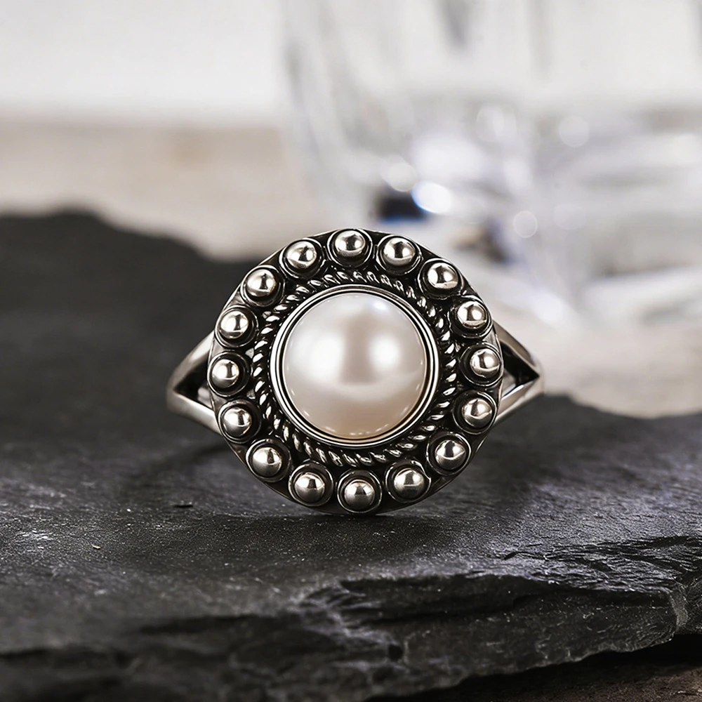 Винтажные серебряные кольца с натуральным жемчугом S925, круглые кольца с пресноводным жемчугом 8 мм, серебряное кольцо в стиле ретро ручной работы, изысканные подарки для женщин
Винтажные серебряные кольца с натуральным жемчугом S925, круглые кольца с пресноводным жемчугом 8 мм, серебряное кольцо в стиле ретро ручной работы, изысканные подарки для женщин