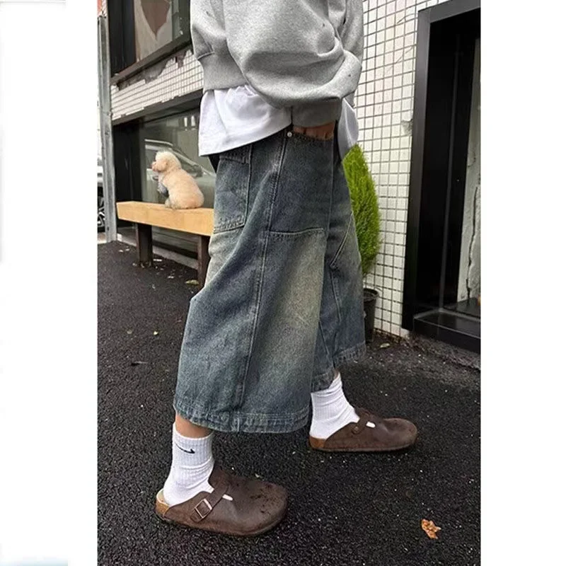 American Retro Washed High Street Jeans Shorts Men Women Loose Straight Wide Leg Vintage Casual Versatile Six Seven Pants
American Retro Washed High Street Jeans Shorts Men Women Loose Straight Wide Leg Vintage Casual Versatile Six Seven Pants