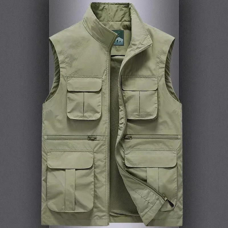 8XL Summer Vest 2025 New Solid Color Loose Large Size Size Multi Pocket Outdoor Camping Stand Collar Coat Men Sleeveless Jacket
8XL Summer Vest 2025 New Solid Color Loose Large Size Size Multi Pocket Outdoor Camping Stand Collar Coat Men Sleeveless Jacket