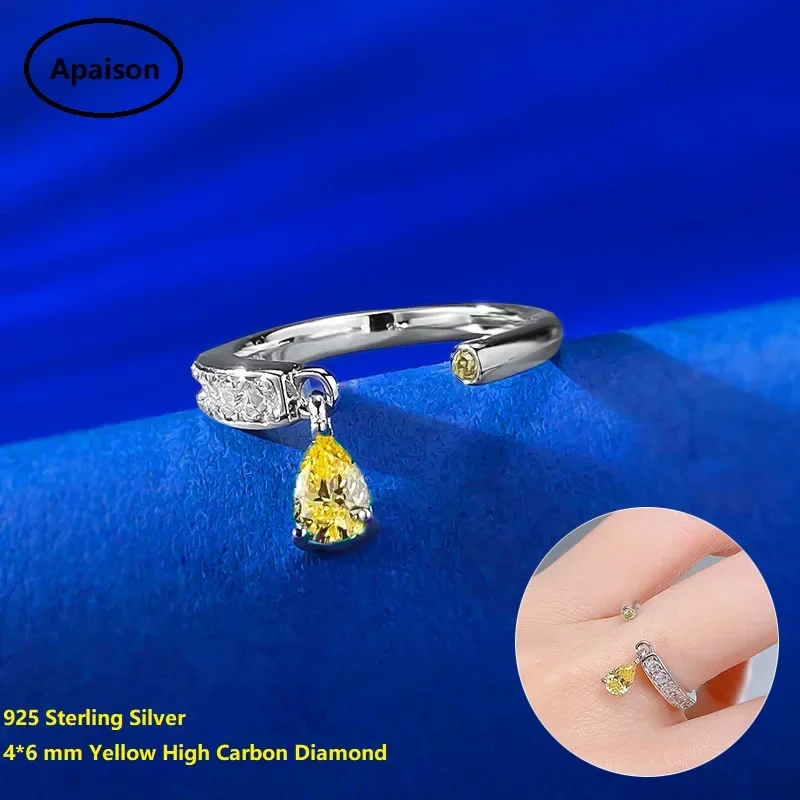 Apaison 4*6 mm Yellow High Carbon Diamond Open Rings For Women Wedding Band Prom Party 925 Sterling Silver Fine Jewelry
Apaison 4*6 mm Yellow High Carbon Diamond Open Rings For Women Wedding Band Prom Party 925 Sterling Silver Fine Jewelry