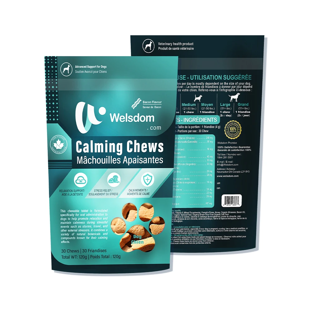 Natural Dog Calming Chews for Anxiety Relief, Stress Reduction, Relaxation, Behavior Support - Tasty & Safe
Natural Dog Calming Chews for Anxiety Relief, Stress Reduction, Relaxation, Behavior Support - Tasty & Safe