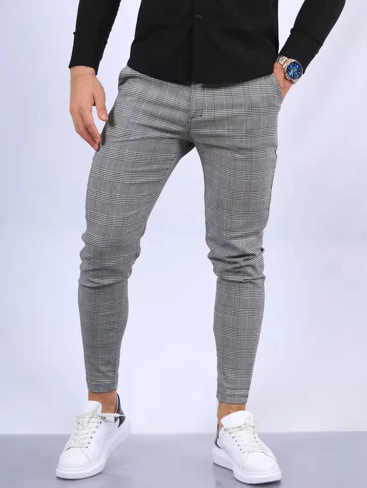 Casual Men's Business Cotton Men Pants Trousers Skinny Chinos Grey Ankle Length Street Wear Plaid Striped Pencil Pants
Casual Men's Business Cotton Men Pants Trousers Skinny Chinos Grey Ankle Length Street Wear Plaid Striped Pencil Pants