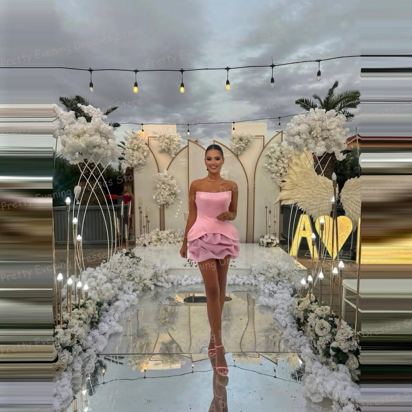 Simple Cocktail Dresses A Line Woman's Sexy Sleeveless Fluffy Short Prom Gowns Fashion Vestidos De Novia Customized Party Gala
Simple Cocktail Dresses A Line Woman's Sexy Sleeveless Fluffy Short Prom Gowns Fashion Vestidos De Novia Customized Party Gala