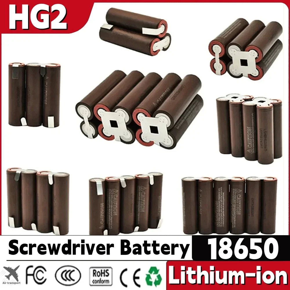 HG2 18650 battery pack 3500mAh 7000mAh 20amps 7.4V 12.6V 14.8V 18V 25.2V 29.6V for Screwdriver Battery Welding Battery Pack
HG2 18650 battery pack 3500mAh 7000mAh 20amps 7.4V 12.6V 14.8V 18V 25.2V 29.6V for Screwdriver Battery Welding Battery Pack