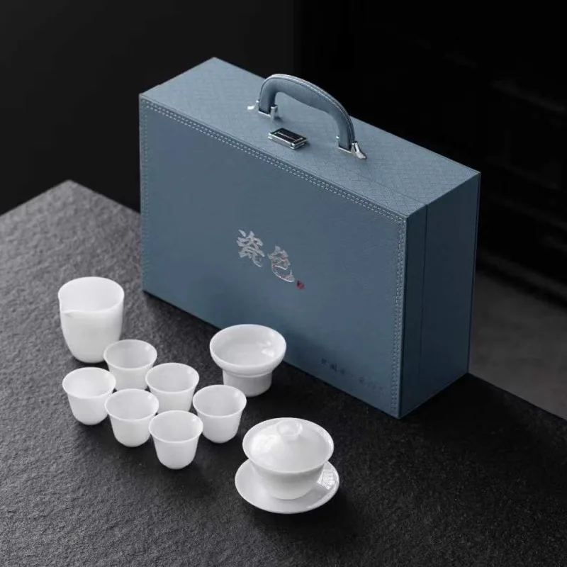 Bowl Cover Tea Set, Household Ice Seed Jade Porcelain Solid Color Office Reception Tea Set, White Porcelain Tea Set
Bowl Cover Tea Set, Household Ice Seed Jade Porcelain Solid Color Office Reception Tea Set, White Porcelain Tea Set