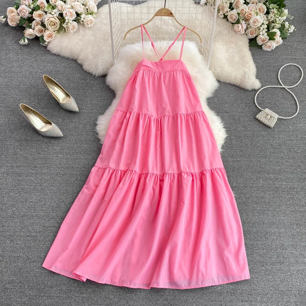 2023 New French Slip Dress Women's Summer Photo Long Dress Beach Holiday Fashion Backless Sleeveless A-line Dress Vestiges
2023 New French Slip Dress Women's Summer Photo Long Dress Beach Holiday Fashion Backless Sleeveless A-line Dress Vestiges
