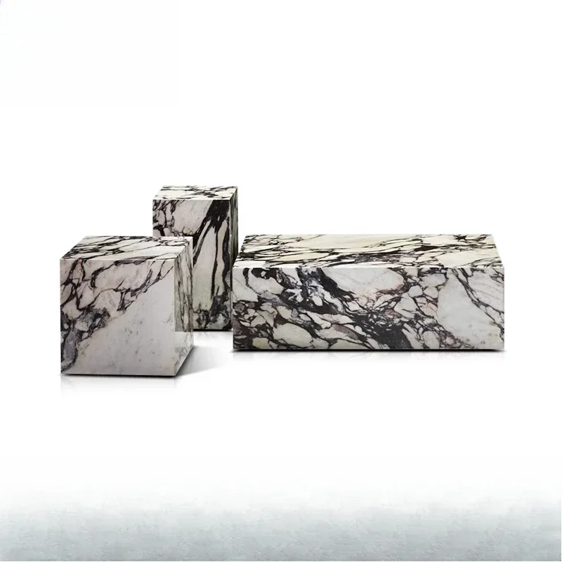 Stone coffee table three-piece combination, marble coffee table rectangular living room side table ornament
Stone coffee table three-piece combination, marble coffee table rectangular living room side table ornament