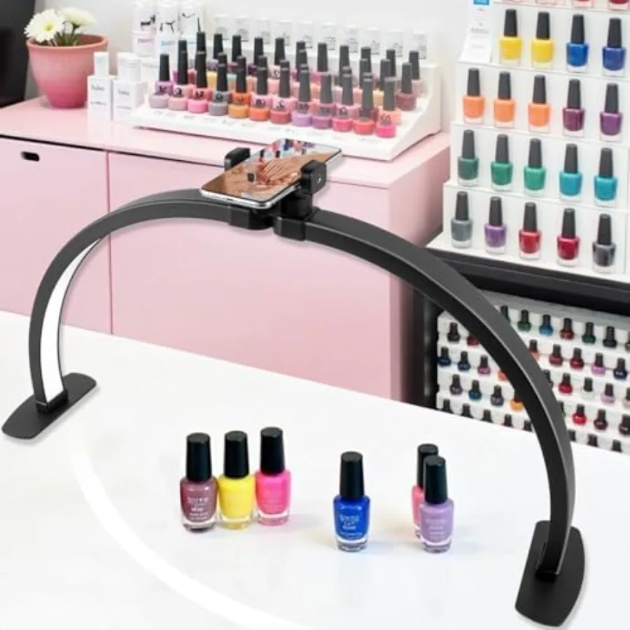 Half Moon Light for Nail Desk, 29In Half Moon Lamp with Phone Holder, 3000-6000K Nail Lamp Perfect LED Machine Light for Table
Half Moon Light for Nail Desk, 29In Half Moon Lamp with Phone Holder, 3000-6000K Nail Lamp Perfect LED Machine Light for Table