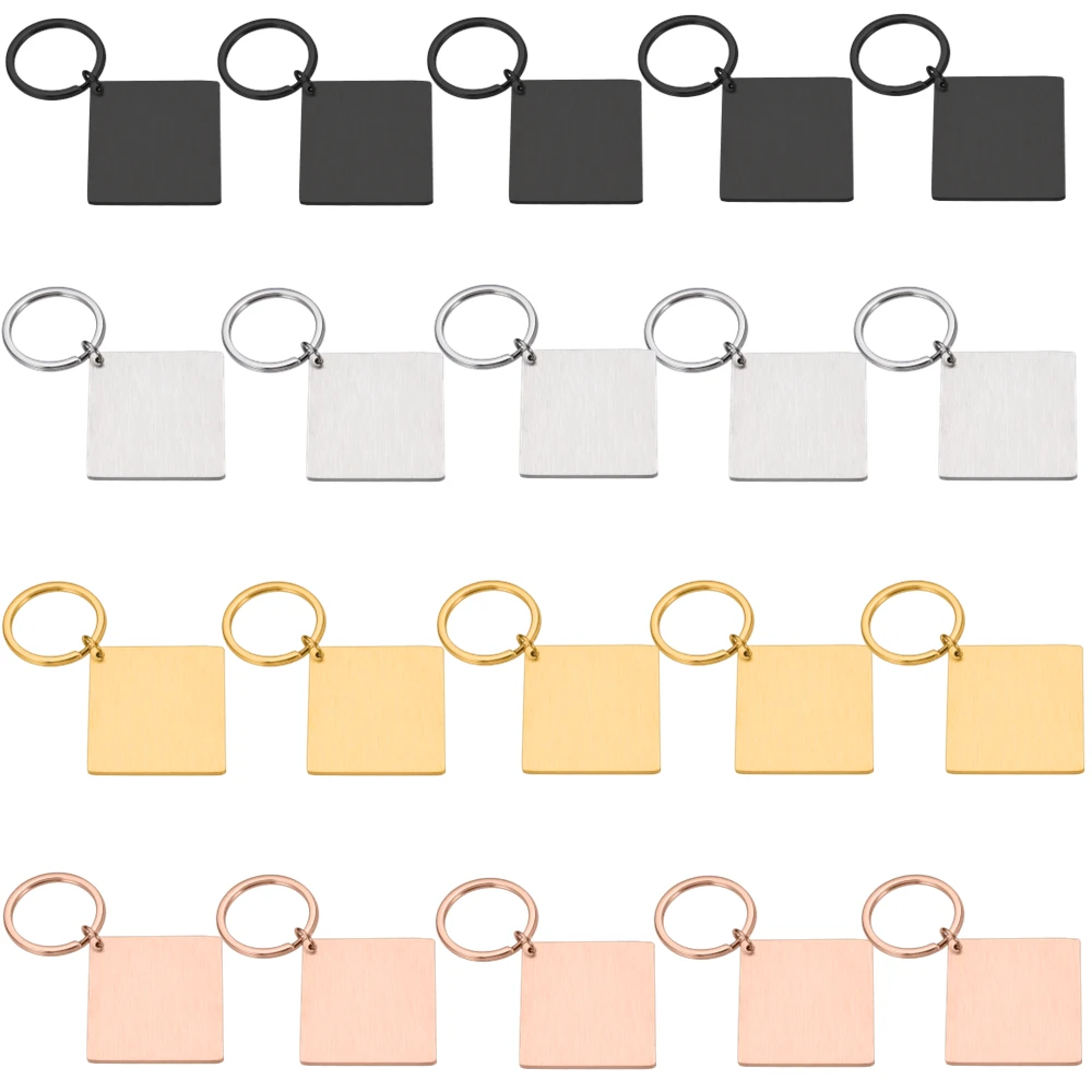 Wholesale 10Pcs/Lot Blank Square Keychain Stainless Steel Keychains for DIY Custom Logo Name Women's Men's Keychain
Wholesale 10Pcs/Lot Blank Square Keychain Stainless Steel Keychains for DIY Custom Logo Name Women's Men's Keychain