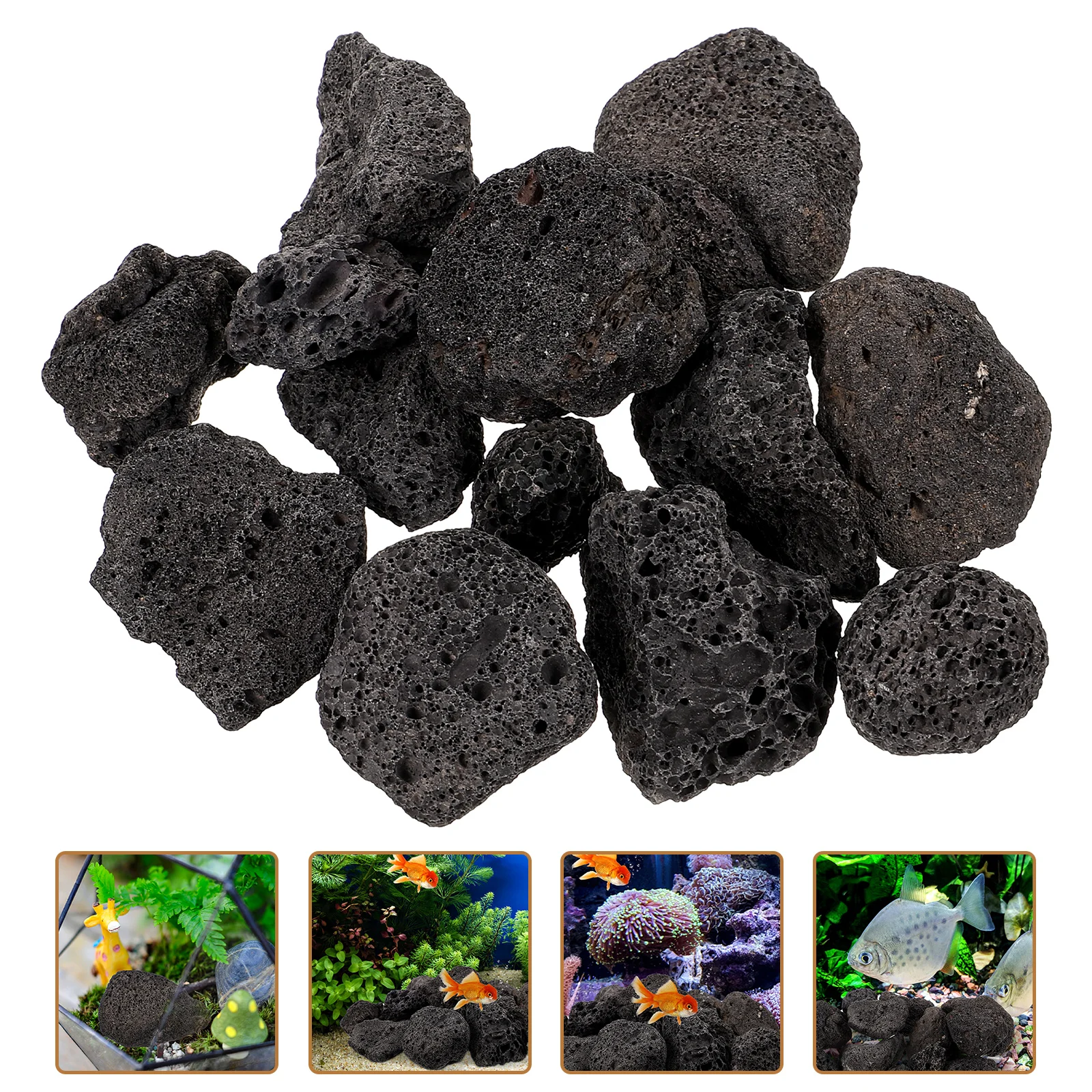 Volcanic Stone Landscaping Rocks Aquarium Decor Drainage for Potted Plants Decorations Black
Volcanic Stone Landscaping Rocks Aquarium Decor Drainage for Potted Plants Decorations Black