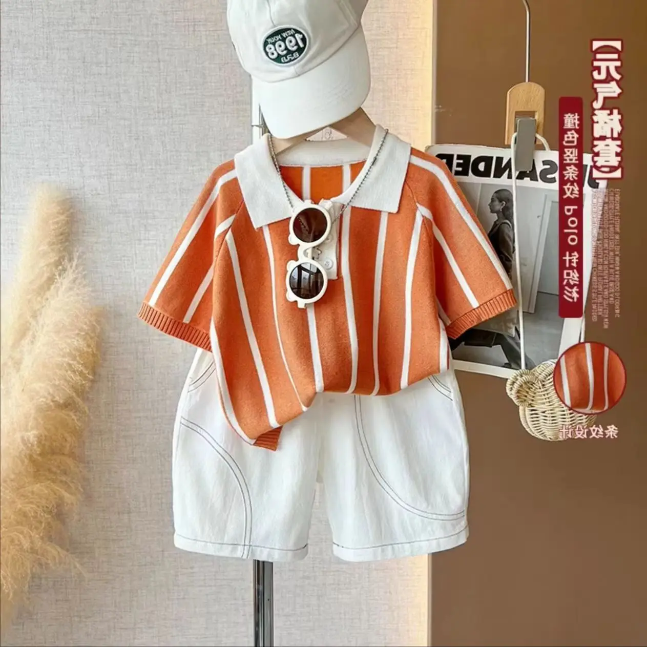 Summer Children's Set Fashionable Retro Casual Knitted Set for Boys with Top And Shorts 2-Piece Suit Baby Clothes
Summer Children's Set Fashionable Retro Casual Knitted Set for Boys with Top And Shorts 2-Piece Suit Baby Clothes