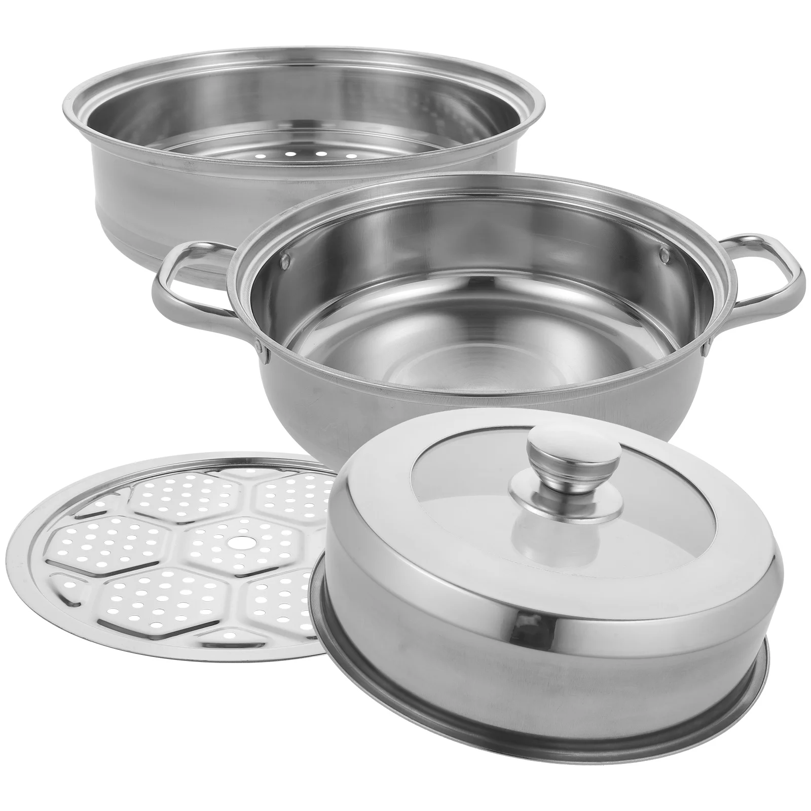 Stainless Steel Steamer Pots Large Capacity Healthy Material Multi Purpose Cookware Suitable Induction Gas Stove
Stainless Steel Steamer Pots Large Capacity Healthy Material Multi Purpose Cookware Suitable Induction Gas Stove