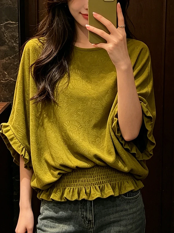 Large Size round Neck T-Shirt Women's Fashionable Summer New Style Short Sleeve Embroidery Subtle Pattern Quality Top
Large Size round Neck T-Shirt Women's Fashionable Summer New Style Short Sleeve Embroidery Subtle Pattern Quality Top