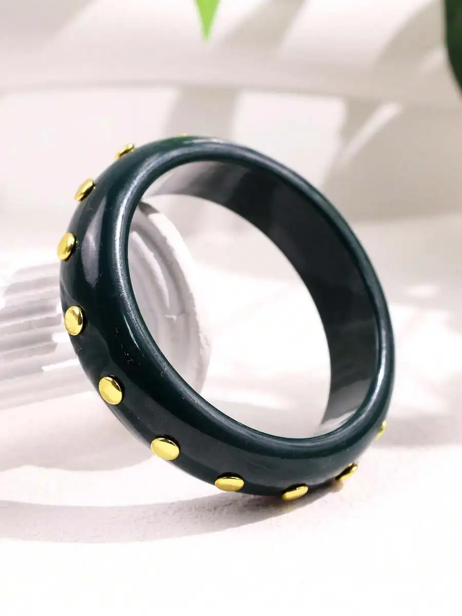 Punk Hiphop Resin Cuff Bangle With Gold Tone Rivets, Thick Wide Fashion Bracelet
Punk Hiphop Resin Cuff Bangle With Gold Tone Rivets, Thick Wide Fashion Bracelet