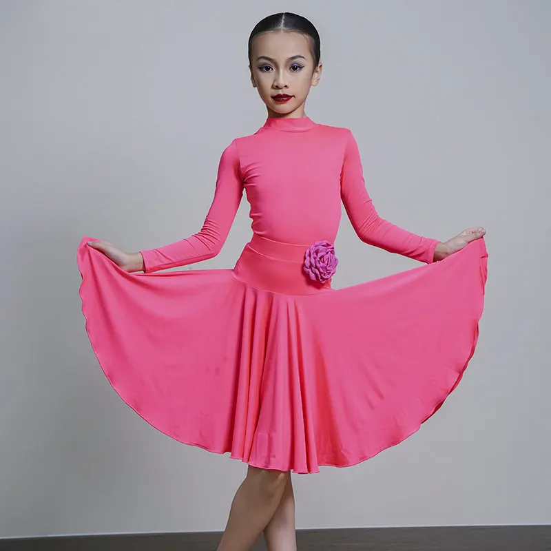 Latin Dance Competition Clothing Glossy Fabric Long Sleeves Dance Dress Kids Cha Rumba Dance Practice Training Wear Girls Set
Latin Dance Competition Clothing Glossy Fabric Long Sleeves Dance Dress Kids Cha Rumba Dance Practice Training Wear Girls Set
