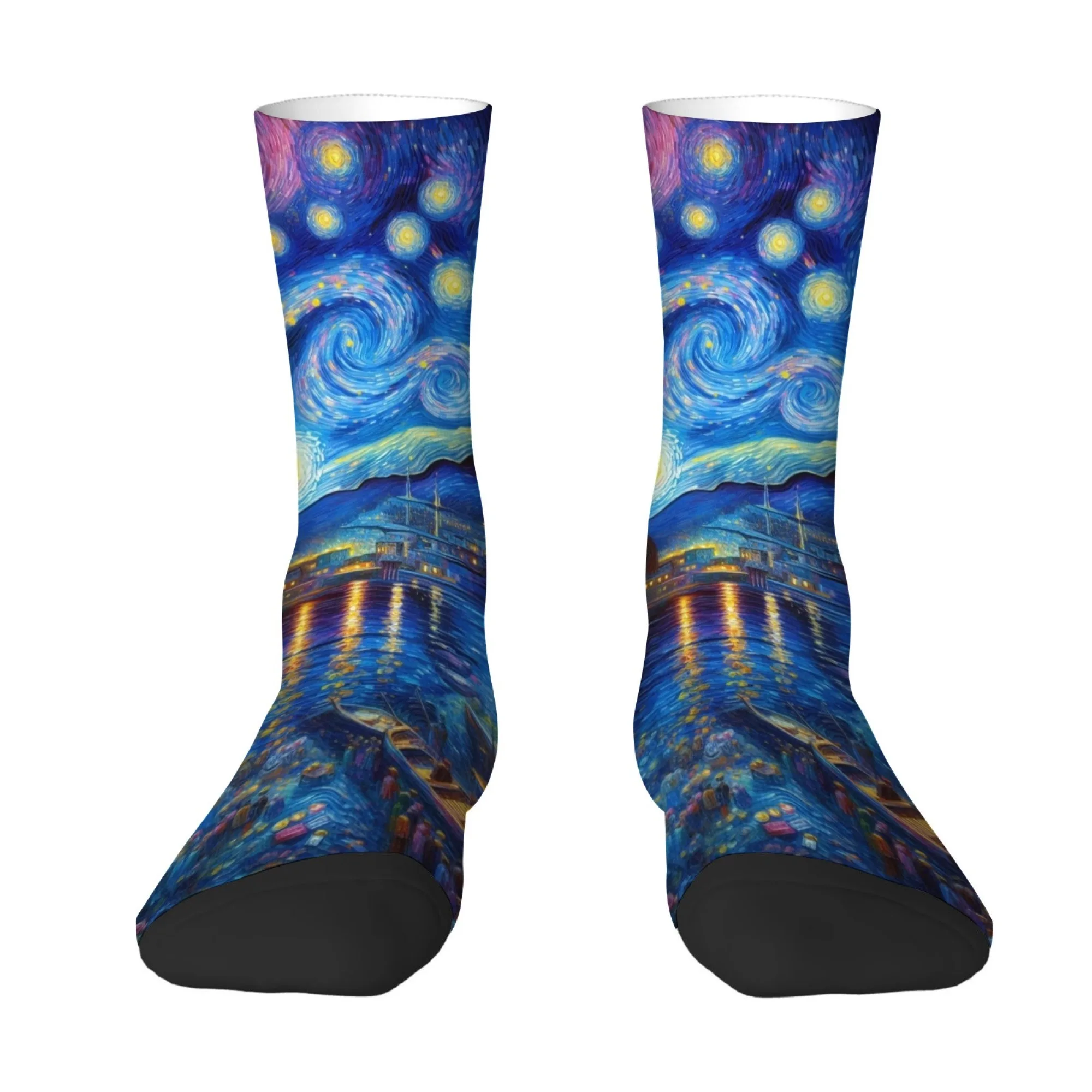 Van Gogh-inspired Starry Night Print Men's Socks Skin-friendly Breathable Soft Socks Retro Cartoon Harajuku Style Sports Socks
Van Gogh-inspired Starry Night Print Men's Socks Skin-friendly Breathable Soft Socks Retro Cartoon Harajuku Style Sports Socks