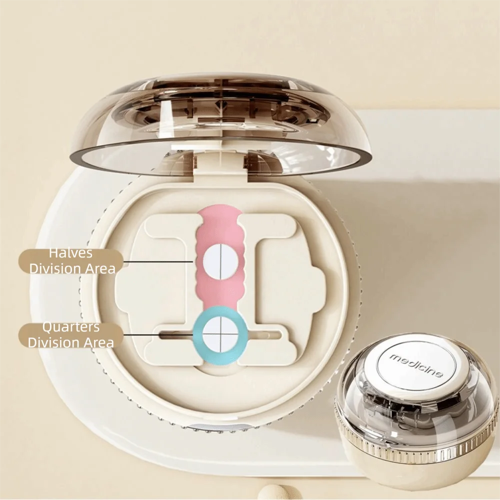 Precise Cutting Portable Pill Cutter 2 in 1 Dustproof Medicine Divider Halve/Quartering Sealed Pill Storage Box Multiple Pills
Precise Cutting Portable Pill Cutter 2 in 1 Dustproof Medicine Divider Halve/Quartering Sealed Pill Storage Box Multiple Pills