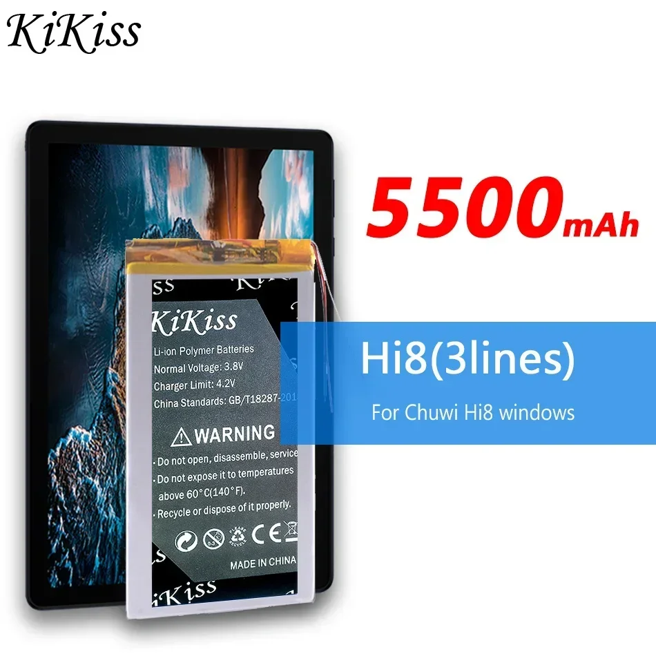 Аккумулятор KiKiss Hi8 (3 линии) на 5500 мАч для 8-дюймового Chuwi Hi 8 Windows Tab 3263156, аккумулятор 3565158 + Бесплатные инструменты
Аккумулятор KiKiss Hi8 (3 линии) на 5500 мАч для 8-дюймового Chuwi Hi 8 Windows Tab 3263156, аккумулятор 3565158 + Бесплатные инструменты