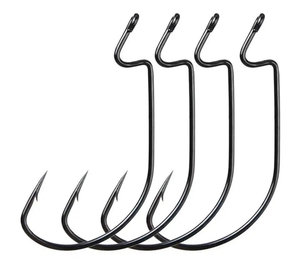 100pcs/bag 1/0-5/0# Worm Hook Black High Carbon Jig Big Hook Soft Bait Fishhook Offset Worm Fishing Hooks
100pcs/bag 1/0-5/0# Worm Hook Black High Carbon Jig Big Hook Soft Bait Fishhook Offset Worm Fishing Hooks