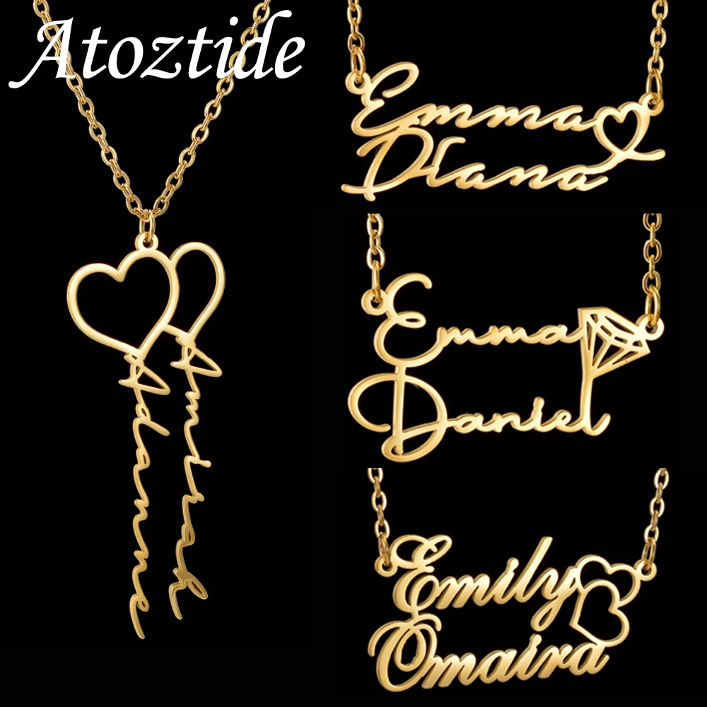 Atoztide Custom 2 Name Necklace for Women Personalized Heart Stainless Steel Jewelry Nameplate Choker Chain Birthday Gift
Atoztide Custom 2 Name Necklace for Women Personalized Heart Stainless Steel Jewelry Nameplate Choker Chain Birthday Gift