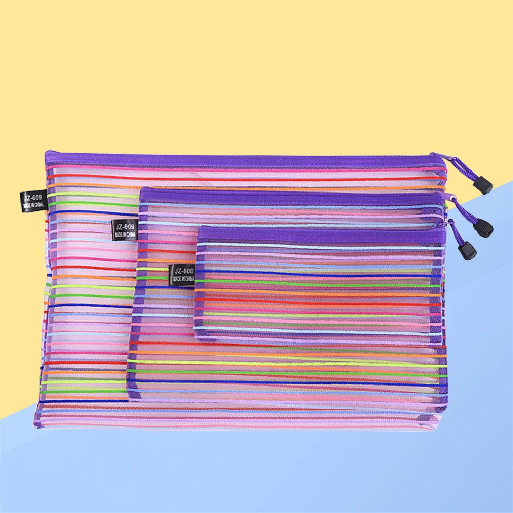 3pcs Nylon Mesh Bag 3 Sizes A4 A5 B6 File Organizer Clear Document Pouch Zipper Storage For Papers Receipts Magazines School 
3pcs Nylon Mesh Bag 3 Sizes A4 A5 B6 File Organizer Clear Document Pouch Zipper Storage For Papers Receipts Magazines School