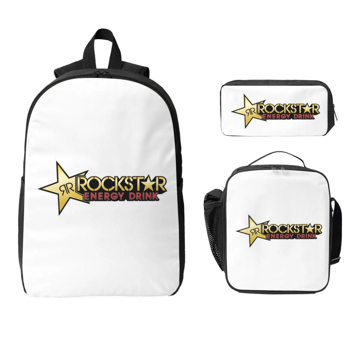 Rockstar Energy Drink Backpack Student Boys Girls BookBag School Bag Laptop Shoulder Bags 3ps Insulated Lunch Bag Pencil Case
Rockstar Energy Drink Backpack Student Boys Girls BookBag School Bag Laptop Shoulder Bags 3ps Insulated Lunch Bag Pencil Case