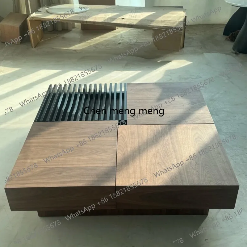 Medieval style modern simple square household coffee table solid wood grain designer storage living room
Medieval style modern simple square household coffee table solid wood grain designer storage living room