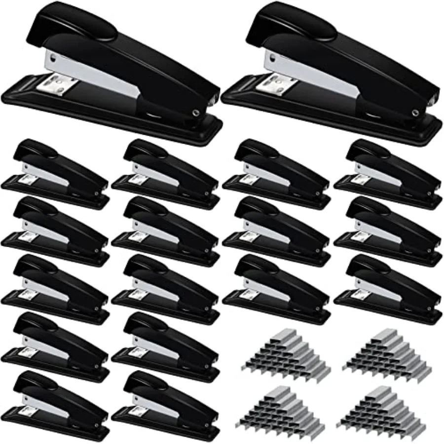 Pieces Staplers Bulk with Staples 20 Sheet Capacity Black Compact Desktop Heavy Duty Stapler for Desk Office School
Pieces Staplers Bulk with Staples 20 Sheet Capacity Black Compact Desktop Heavy Duty Stapler for Desk Office School
