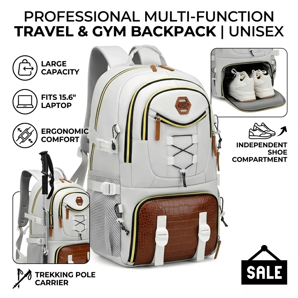 Large Capacity Travel Backpack With Shoe Compartment 15.6in Laptop Bag Unisex Sports Knapsack For Outdoor Trekking Gym School
Large Capacity Travel Backpack With Shoe Compartment 15.6in Laptop Bag Unisex Sports Knapsack For Outdoor Trekking Gym School