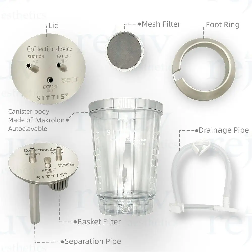 1.5L Fat Transplantation Filter System Fat Collect Container Lipofiling System Macrofat Transfer Procedure
1.5L Fat Transplantation Filter System Fat Collect Container Lipofiling System Macrofat Transfer Procedure