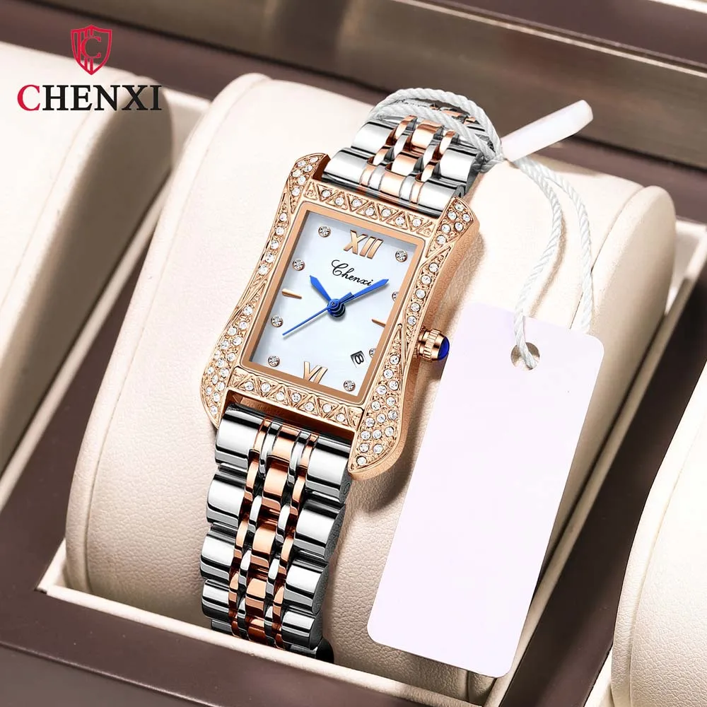 CHENXI Fashion Women's Square Quartz Watch Waterproof Stainless Steel Band Ladies Wristwatch Elegant Dress Watch for Women
CHENXI Fashion Women's Square Quartz Watch Waterproof Stainless Steel Band Ladies Wristwatch Elegant Dress Watch for Women