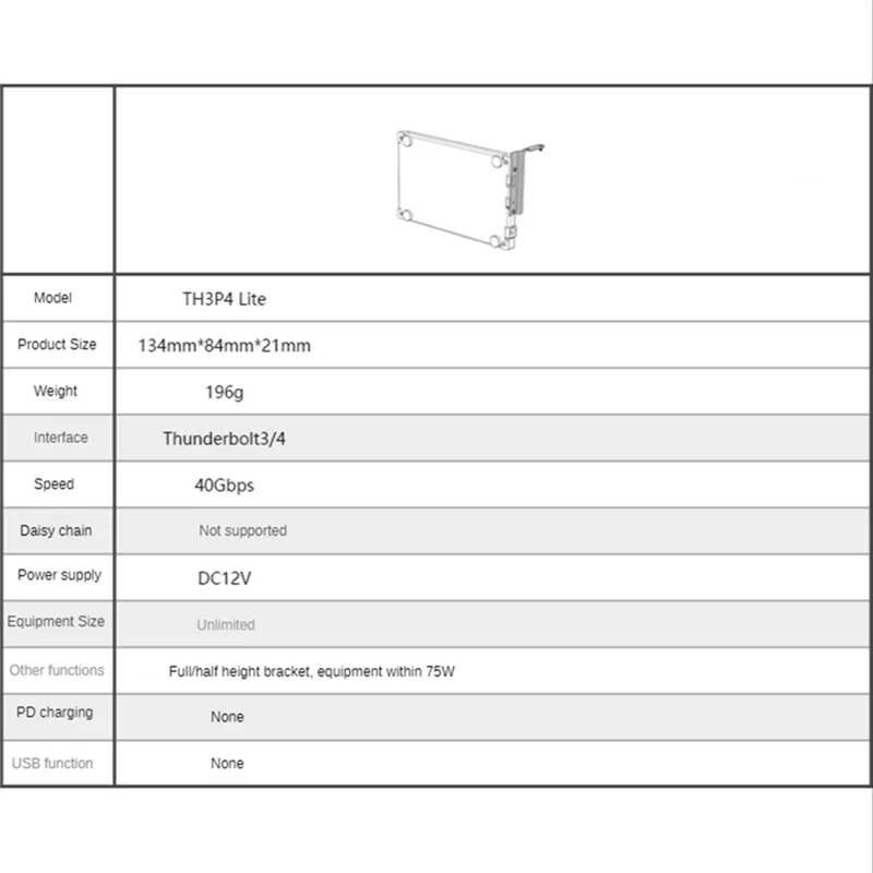 Внешняя графическая карта Convince TH3P4 Lite Mini GPU Dock для установки источника питания постоянного тока Thunder 3/4 40 Гбит/с2025
Внешняя графическая карта Convince TH3P4 Lite Mini GPU Dock для установки источника питания постоянного тока Thunder 3/4 40 Гбит/с2025