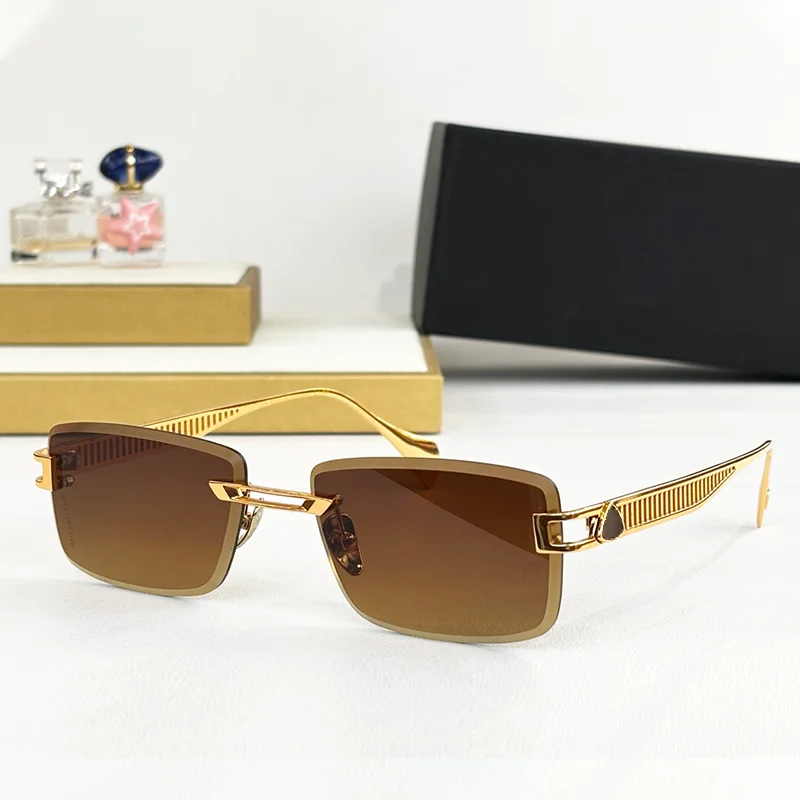 Original Light Luxury Gold Boundless Sunglasses for Men Classical Top Quality Diamond Cut Rimless Alloy Solar Glasses for M
Original Light Luxury Gold Boundless Sunglasses for Men Classical Top Quality Diamond Cut Rimless Alloy Solar Glasses for M