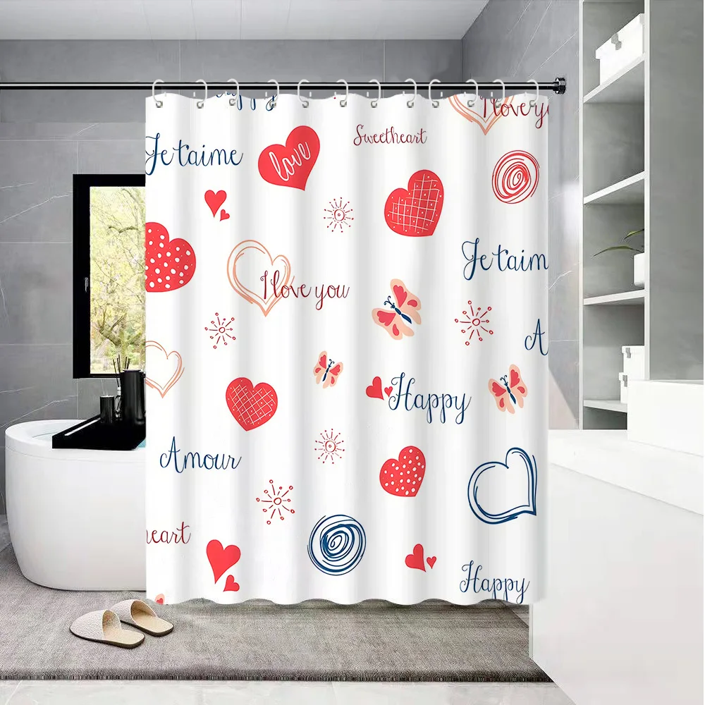 valentines day shower curtain romantic heart and english letter print bathroom partition decor for toilet easy to care for
valentines day shower curtain romantic heart and english letter print bathroom partition decor for toilet easy to care for