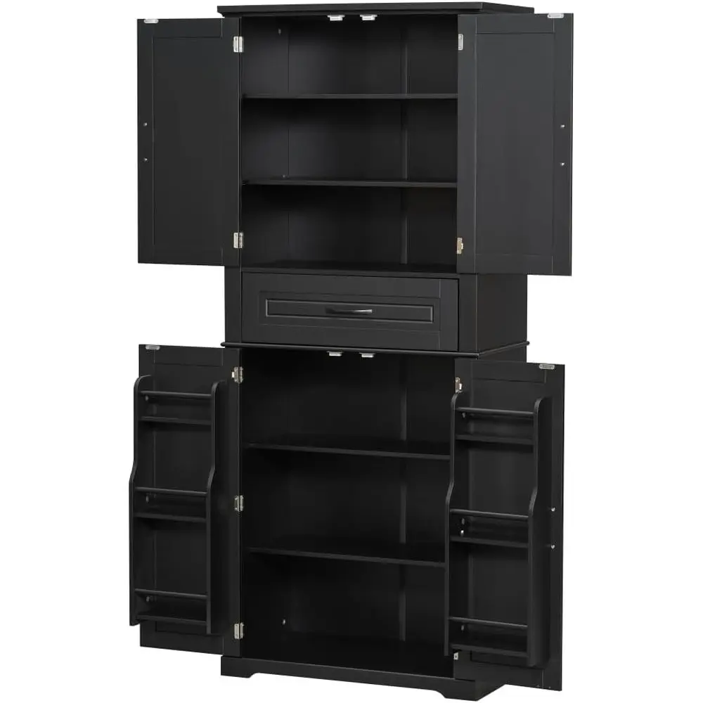 Black Multi-Functional Bathroom Storage Cabinet with Slide-Out Shelves and Adjustable Storage
Black Multi-Functional Bathroom Storage Cabinet with Slide-Out Shelves and Adjustable Storage