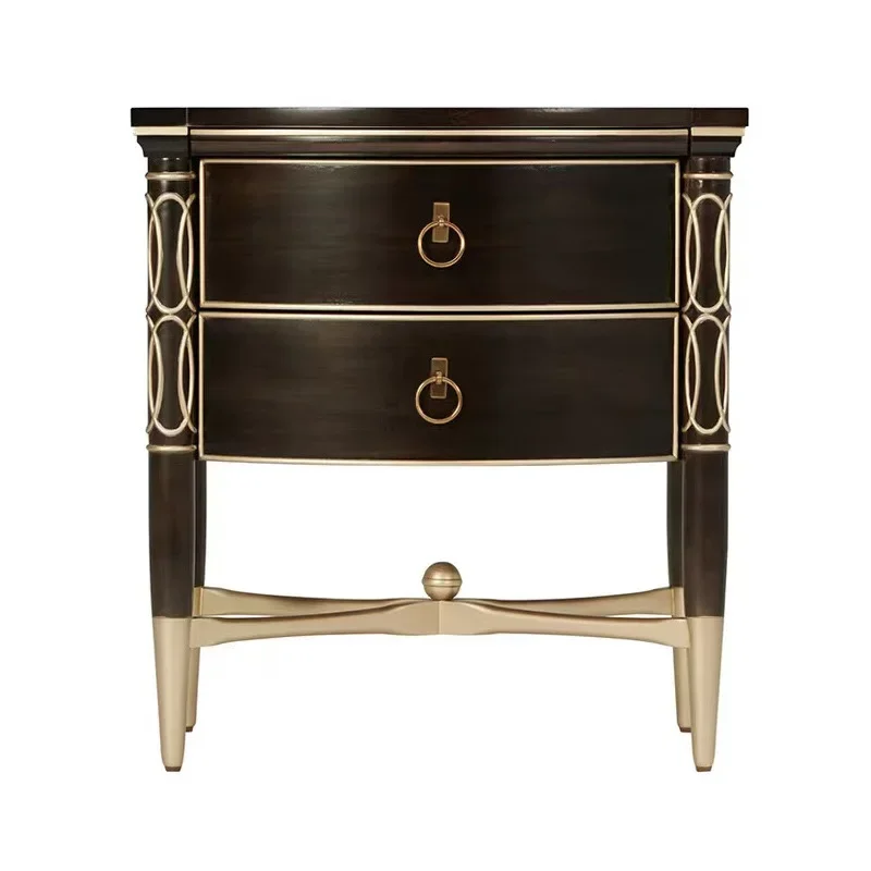 Solid wood bedside table Neoclassical wood gold-painted light luxury Bedroom
Solid wood bedside table Neoclassical wood gold-painted light luxury Bedroom
