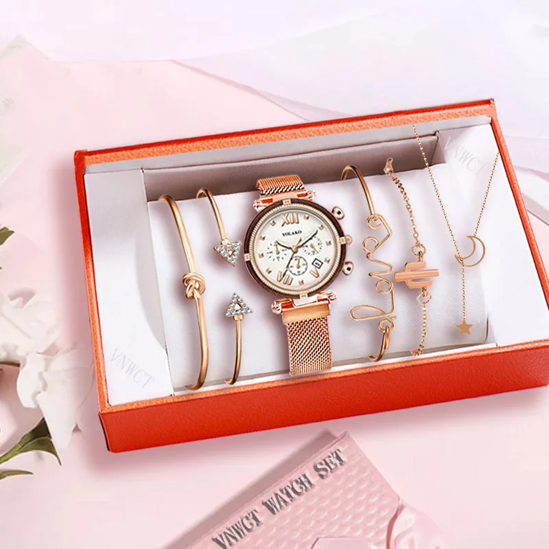 Watch 6pcs Set Women Watches Magnetic Starry Sky Female Clock Quartz Wristwatch Fashion Ladies Wrist Watch relogio feminino
Watch 6pcs Set Women Watches Magnetic Starry Sky Female Clock Quartz Wristwatch Fashion Ladies Wrist Watch relogio feminino