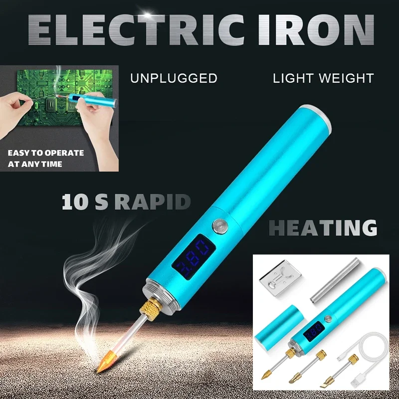 USB High-Power Fast Heat Wireless Soldering Iron Rechargeable Soldering Iron Temperature Adjustment with LED Display B C K-type
USB High-Power Fast Heat Wireless Soldering Iron Rechargeable Soldering Iron Temperature Adjustment with LED Display B C K-type