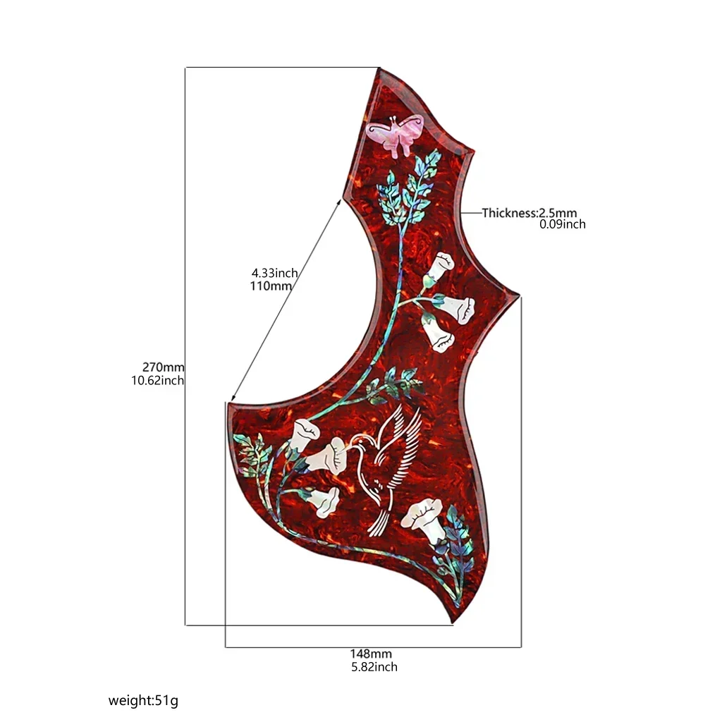 1pcs Acoustic Guitar Pickguard - Self-Adhesive Anti-Scratch 2mm Thickness for Hummingbird Guitar, Durable Protection
1pcs Acoustic Guitar Pickguard - Self-Adhesive Anti-Scratch 2mm Thickness for Hummingbird Guitar, Durable Protection
