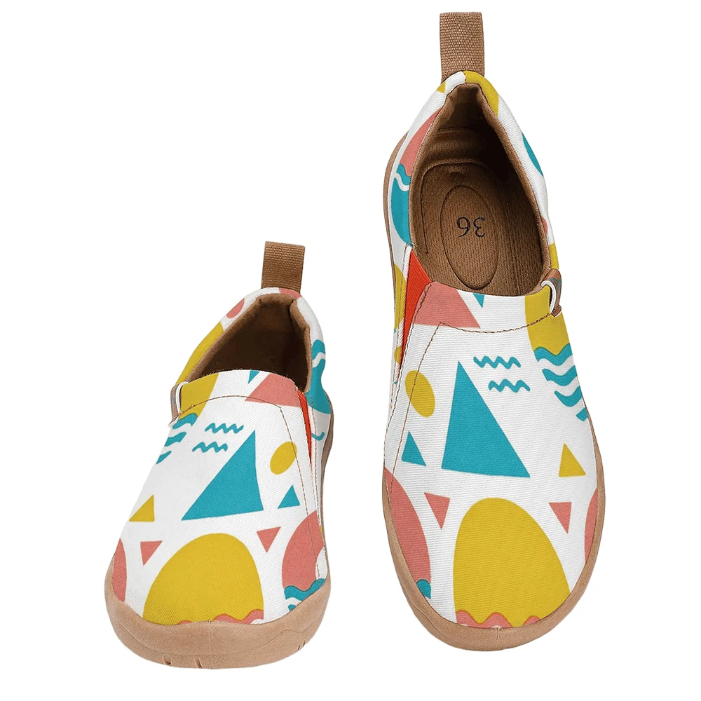 Women's Wide Toe Box Summer Color‑Block Geometric Wave Print Slip‑On Shoes, Soft Sole Breathable Canvas Casual Walking Flats
Women's Wide Toe Box Summer Color‑Block Geometric Wave Print Slip‑On Shoes, Soft Sole Breathable Canvas Casual Walking Flats