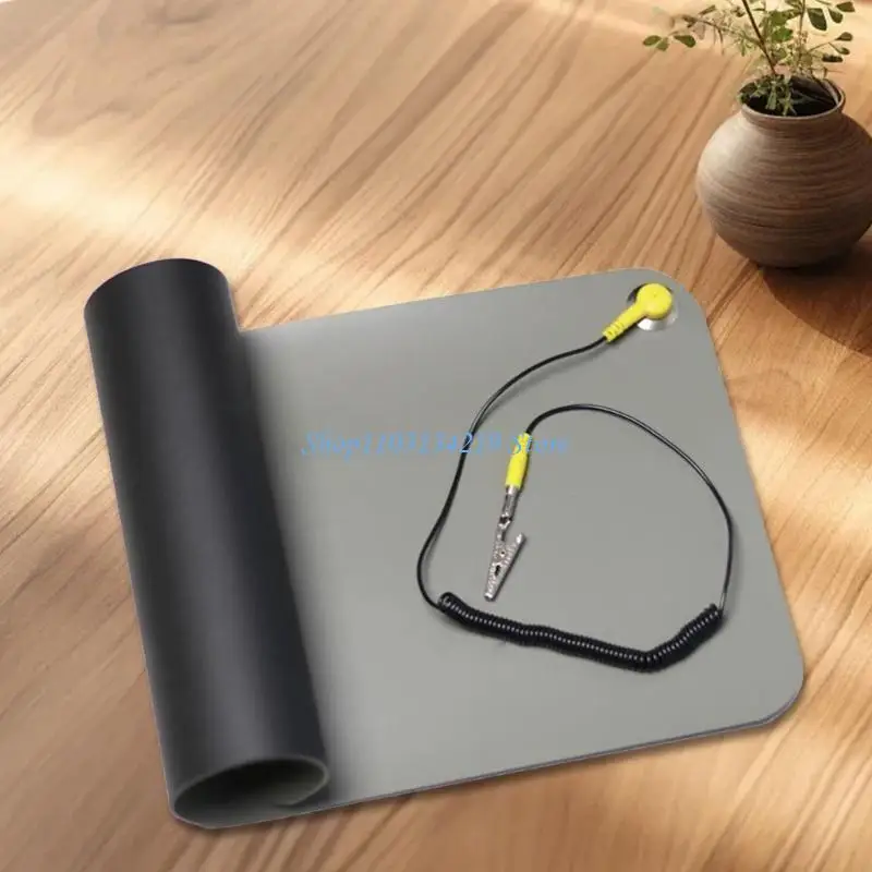 N5KC Rubber Anti Static Work Surfaces Mats with Connection Grounding and Wrist Straps Suitable for Repair Sensitive Electronics
N5KC Rubber Anti Static Work Surfaces Mats with Connection Grounding and Wrist Straps Suitable for Repair Sensitive Electronics