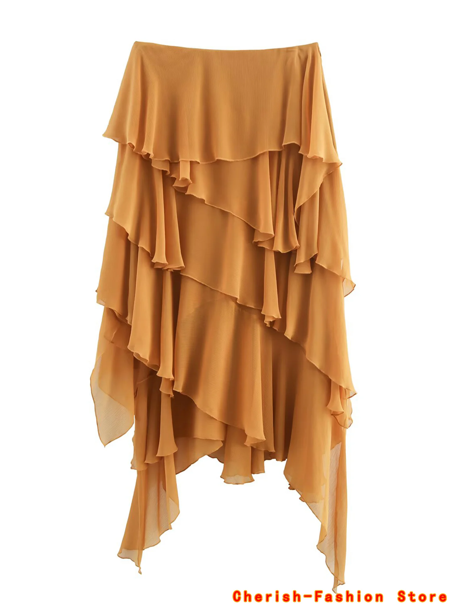 women's French high waisted layered decoration mid length skirt for summer new irregular skirt, solid color slimming Midi skirt
women's French high waisted layered decoration mid length skirt for summer new irregular skirt, solid color slimming Midi skirt