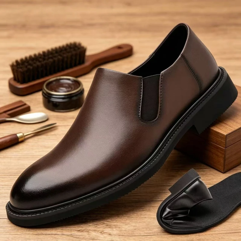 Men's Elastic Band Chelsea Shoes Breathable Leather Business Loafers Non-slip Work Shoes
Men's Elastic Band Chelsea Shoes Breathable Leather Business Loafers Non-slip Work Shoes