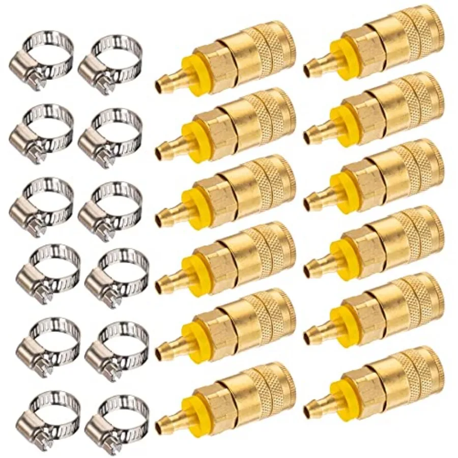 Industrial Air Coupling1/4" Hose Barb 1/4" Basic Flow Quick Connect Air Coupler Max Inlet Pressure 300 PSI Brass Air Compressor
Industrial Air Coupling1/4" Hose Barb 1/4" Basic Flow Quick Connect Air Coupler Max Inlet Pressure 300 PSI Brass Air Compressor
