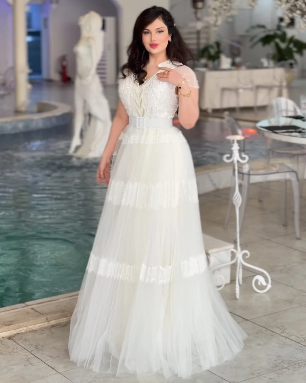 Customized Matching Net Sequined Pattern Lace A-line V-neck Long Bespoke Occasion Evening Dresses Pastrol
Customized Matching Net Sequined Pattern Lace A-line V-neck Long Bespoke Occasion Evening Dresses Pastrol