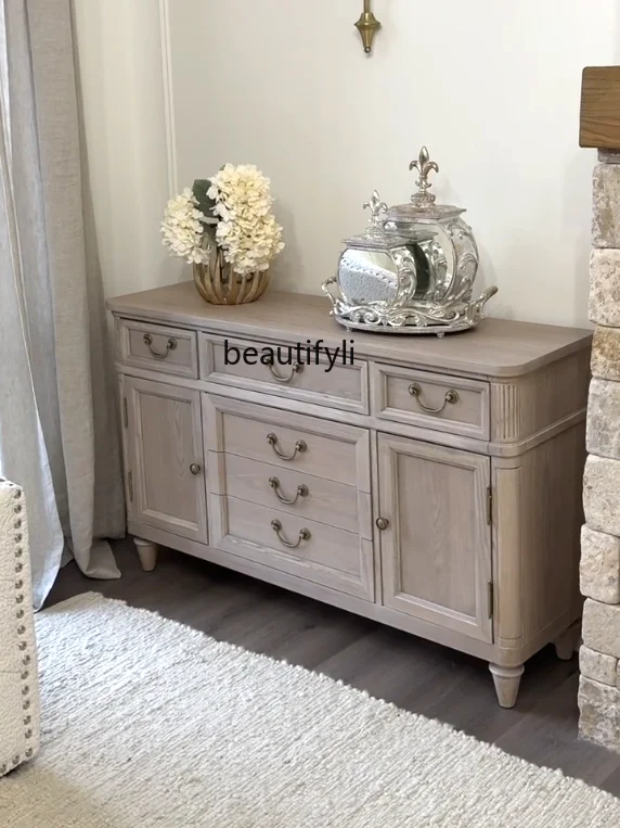 American solid wood dining side cabinet retro living room decorative cabinet entrance bedroom wall locker
American solid wood dining side cabinet retro living room decorative cabinet entrance bedroom wall locker