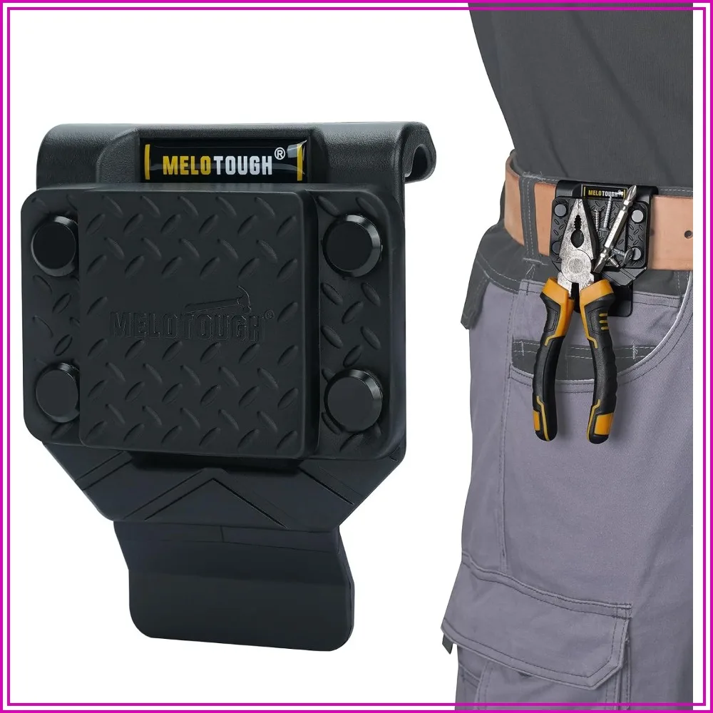 Strong Magnetic Tool Holder Belt Clip for Screws, Nails, Wrench, Hammer, Pliers - Fits Up to 2.7" Belt, Black
Strong Magnetic Tool Holder Belt Clip for Screws, Nails, Wrench, Hammer, Pliers - Fits Up to 2.7" Belt, Black