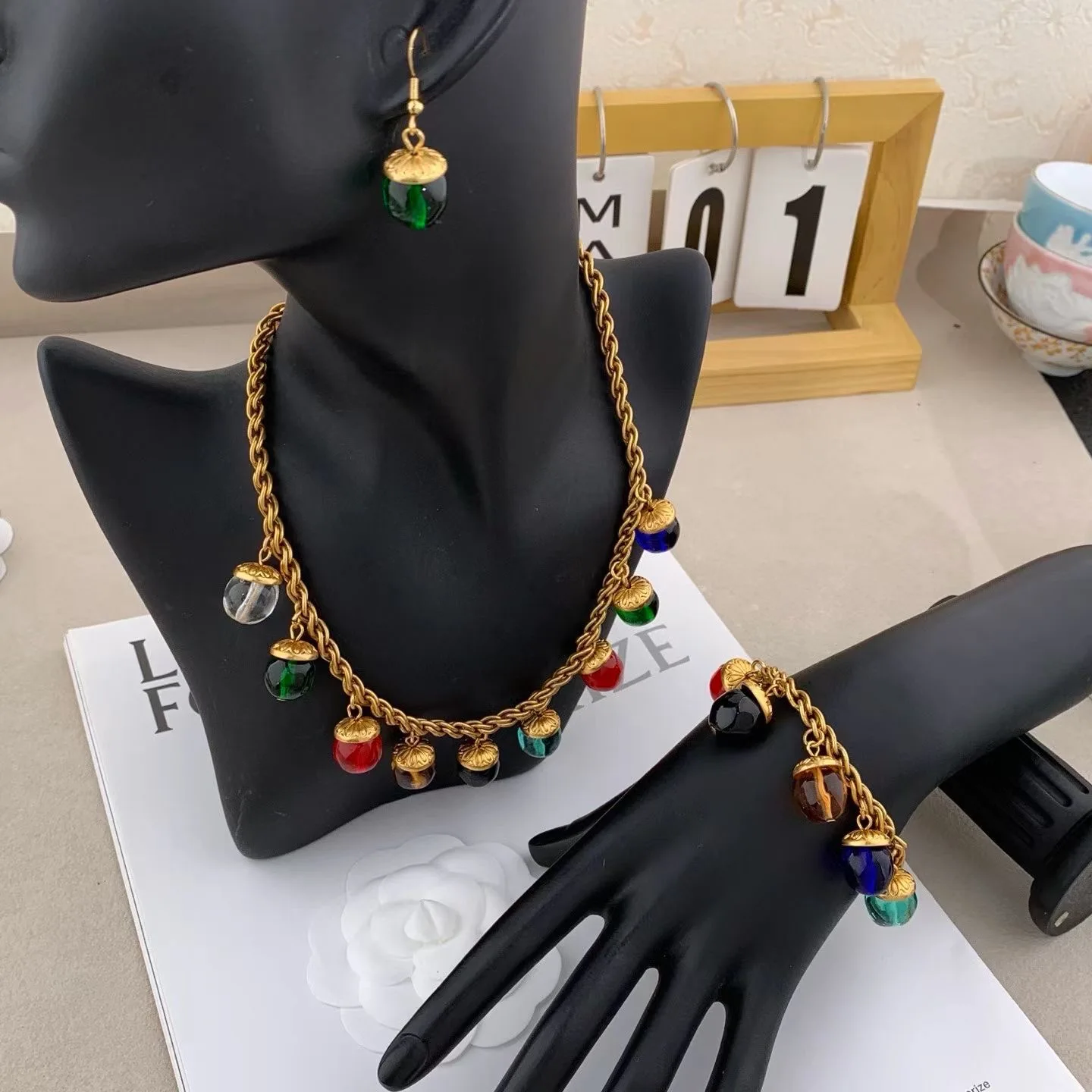 Trendy Vintage Irregular colored glass beads Bracelets necklace earrings for women's girl gift Party Hand chain fine Jewelry
Trendy Vintage Irregular colored glass beads Bracelets necklace earrings for women's girl gift Party Hand chain fine Jewelry