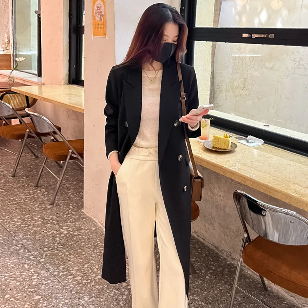 Women Long Trench Coat Elegant Windbreaker Coat Black Autumn Winter Blazers Work Overcoat Office Lady Slim Mid-long Suit Jackets
Women Long Trench Coat Elegant Windbreaker Coat Black Autumn Winter Blazers Work Overcoat Office Lady Slim Mid-long Suit Jackets